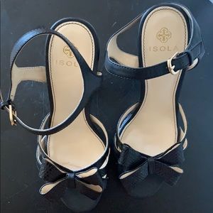 Isola Platform Ankle Strap Bow Heel Sandals